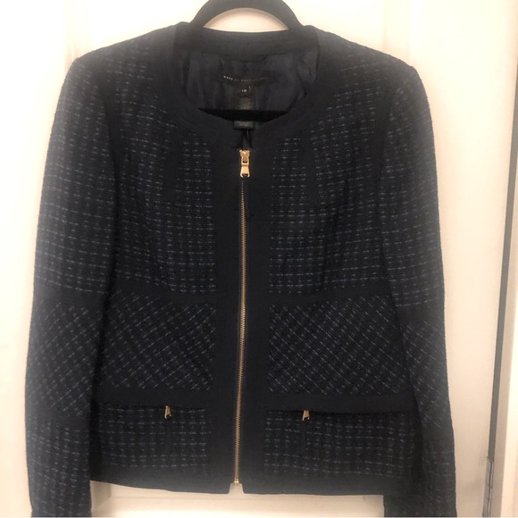 Mark Jacobs women’s jacket, In blue beautiful zipper details size 10 NWT - Picture 1 of 8